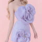 Beautiful Homecoming Dress Strapless Pleated Flower Rinestone Back to School Outfits Party Dress D7229