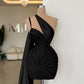 Chic Homecoming Dress One Shoulder Beading Soutache Sequins Back to School Outfits Party Dress  D7402