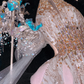 Gorgeous Shiny Pink Beaded Sequined Design A-Line Prom Dress Evening Dress D1690