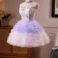 Unique Homecoming Dress Sweetheart Flower Tulle Cascade Back to School Outfits Party Dress D7805