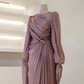 Modest Long Sleeves Sheath Chiffon Elegant Long Formal Party Dress, D783