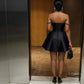 Stunning Homecoming Dress Off the Shoulder Rinestone Black Back to School Outfits Party Dress D6840