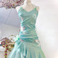 Fashion Mint Green Sparkling Sequin Spaghetti Strap Ruffled Hem Short 16th Birthday Party Dress Homecoming Dress D1529