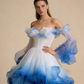 Beauty Homecoming Dress Ombre Off Shoulder Ruffle Short Prom Dress Birthday Party Outfits Cocktail Dress   D4726