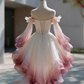 Beauty Homecoming Dress Ombre Off Shoulder Ruffle Short Prom Dress Birthday Party Outfits Cocktail Dress   D4726