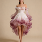 Beauty Homecoming Dress Ombre Off Shoulder Ruffle Short Prom Dress Birthday Party Outfits Cocktail Dress   D4726