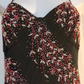 Schwarze Spaghettiträger Etuikleid Chiffon Perlen Vintage Lange Abend Party Kleider, D1046