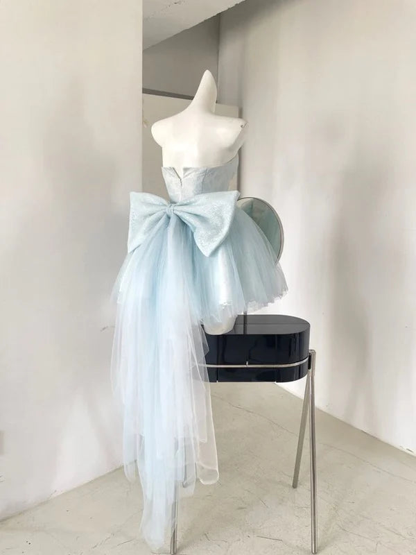 Stunning Homecoming Dress Sweetheart Lace Tulle Bowknot Back to School Outfits Party Dress D7924