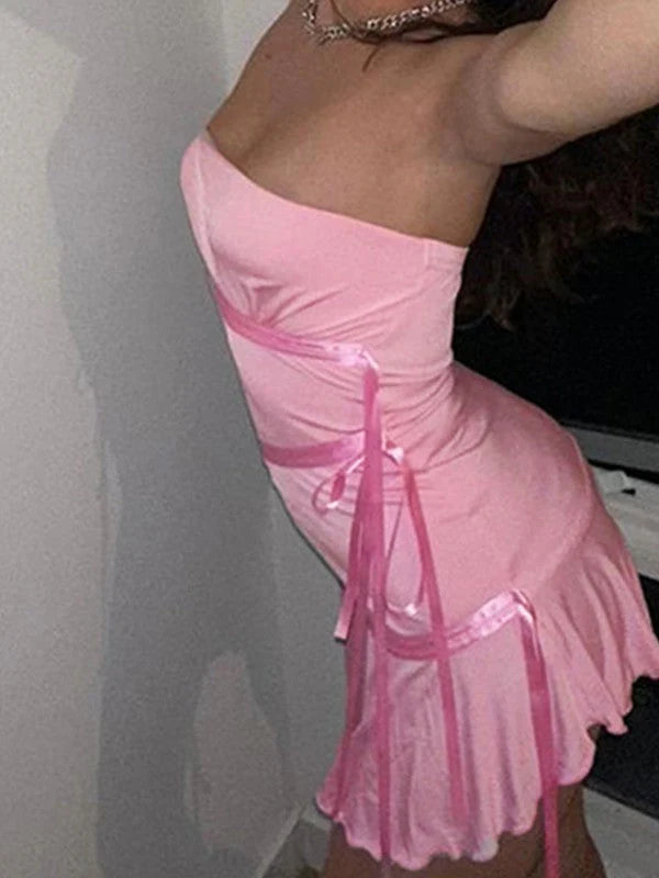 Beautiful Homecoming Dress Strapless Soutache Hugging Back to School Outfits Party Dress D7131