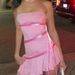 Beautiful Homecoming Dress Strapless Soutache Hugging Back to School Outfits Party Dress D7131