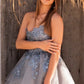 Vintage Blue Applique Strapless Design A-line Tulle Party Dress Homecoming Dress D1537