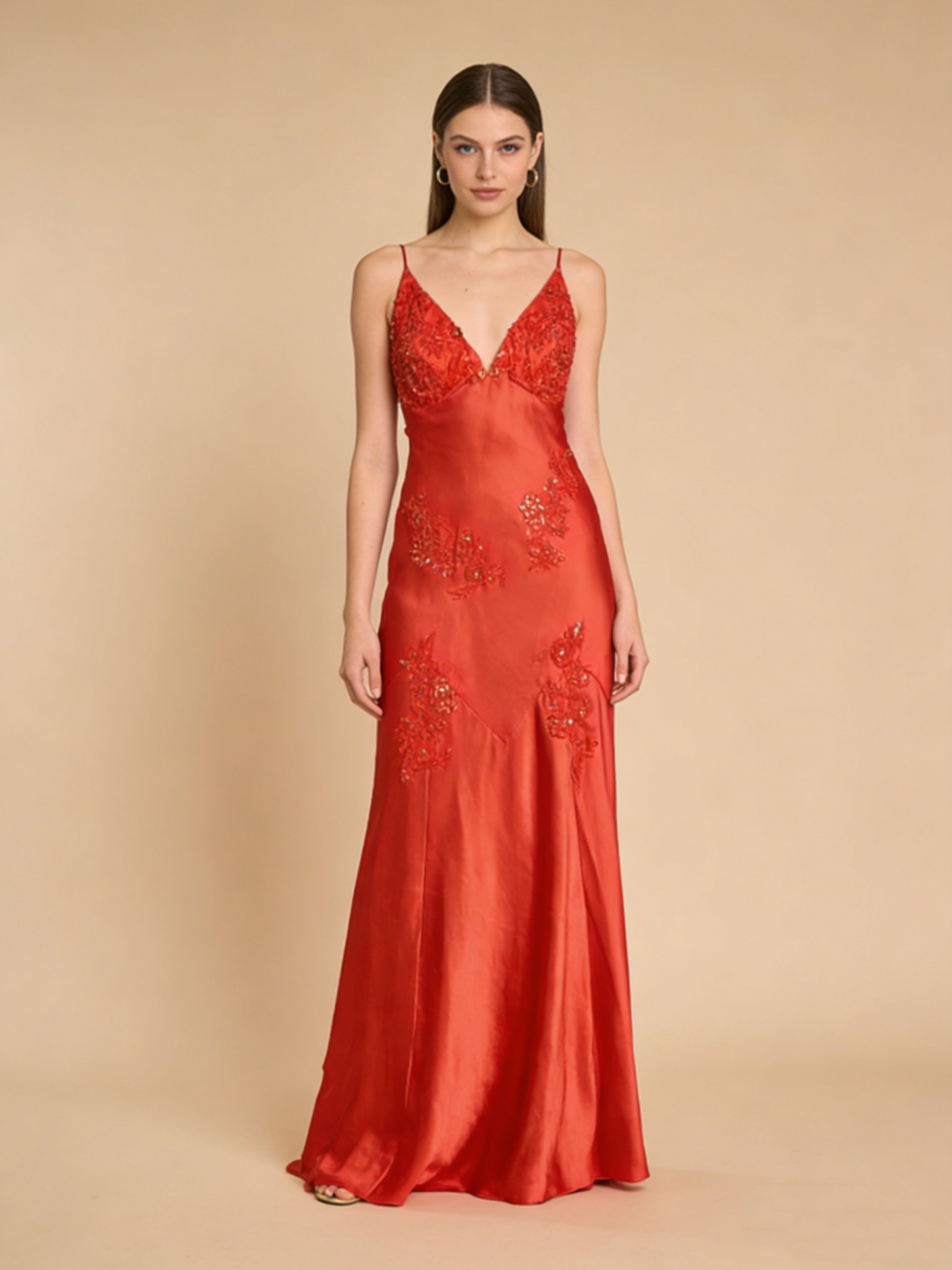 Charming Prom Dress Spaghetti Straps Satin Long Evening Dress Gala Gown Birthday Party Outfits D88