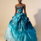 Charming Prom Dress Strapless Pleated Ruffle Ball Gown Evening Dress Birthday Outfits    D3767