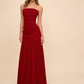 Charming Red Strapless Sheath Long Eveing Party Dress MD7561