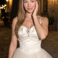 Unique Homecoming Dress Spaghetti Strap Tulle Bowknot Cascade Rinestone Pearl Back to School Outfits Party Dress D7828