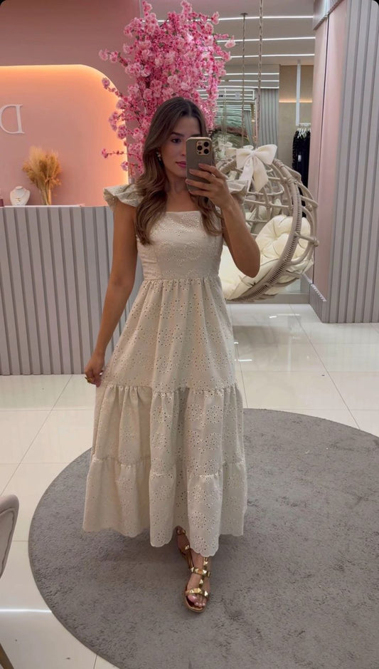 Robe de soirée longue trapèze à bretelles mignonnes, robe de vacances tendance, D170