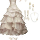 Ivory Strapless A-Line Tiered Long Party Gown Wedding Dress, D19