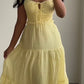Yellow A-Line Fashion Vacation Dress Long Party Dress, D128