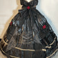 Black Off Shoulder A-Line Lace Satin Birthday Ball Gown Quinceanera Dress, D226