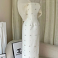 Modest White Off Shoulder Beading Sheath Long Party Dress Formal Evening Gown, D312