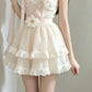 Delicate Light Pink Strapless Sweetheart 3D Floral Ruffled Tiered A Line Short Homecoming Dress D7943