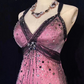 Vintage V Neck Straps A-Line Beading Short Party Dress Birthday Outfits Prom Dress D765