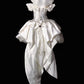 Regal White Off Shoulder Sweetheart Bow Satin Beaded Lace A Line Bubble Skirt Short Homecoming Dress With Back Bow Train D7948