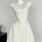 Chic Black Sleeveless Pearl Rhinestone Trim Round Neck And Waist A‑Line Short Homecoming Dress D7953