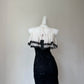 Chic Black‑White Contrast Sleeveless Round Neck Ruffled Lace Overlay Floral Lace Bodycon Short Homecoming Dress D7957
