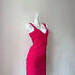 Vibrant Fuchsia Sleeveless V‑Neck Crisscross Wrap Bodice Bodycon Short Homecoming Dress D7958