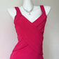 Vibrant Fuchsia Sleeveless V‑Neck Crisscross Wrap Bodice Bodycon Short Homecoming Dress D7958