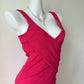 Vibrant Fuchsia Sleeveless V‑Neck Crisscross Wrap Bodice Bodycon Short Homecoming Dress D7958