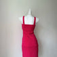 Vibrant Fuchsia Sleeveless V‑Neck Crisscross Wrap Bodice Bodycon Short Homecoming Dress D7958