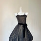 Dramatic Black Metallic Shimmer Spaghetti Strap Ruffled Trim A‑Line Short Homecoming Dress D7960