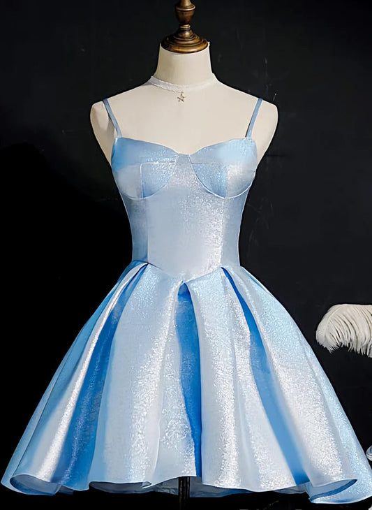 Unique Homecoming Dress Spaghetti Strap Sequins Back to School Outfits Party Dress D7623