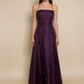 Dunkelviolettes Neckholder-A-Linien-Langform-Ballkleid, Vintage-Partykleid, D900