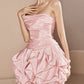 Beauty Homecoming Dress Strapless Pleated Cascade Back to School Outfits Party Dress D7112