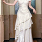 Elegant Wedding Dress Off the Shoulder Pleated Cascade A Line Wedding Dress Prom Dress D7234