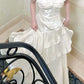Elegant Wedding Dress Off the Shoulder Pleated Cascade A Line Wedding Dress Prom Dress D7234