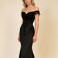 Elegant Black Beading Mermaid Long Formal Evening Party Dress MD7725