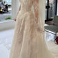 Elegant Long Sleeves White A-Line Lace Long Wedding Dress Bridal Dress, D954