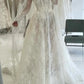 Elegant Long Sleeves White A-Line Lace Long Wedding Dress Bridal Dress, D954