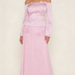 Elegantes, schulterfreies, langes Etuikleid in Rosa für festliche Anlässe, auch ideal als Geburtstags- oder Abschlussballkleid, D2982