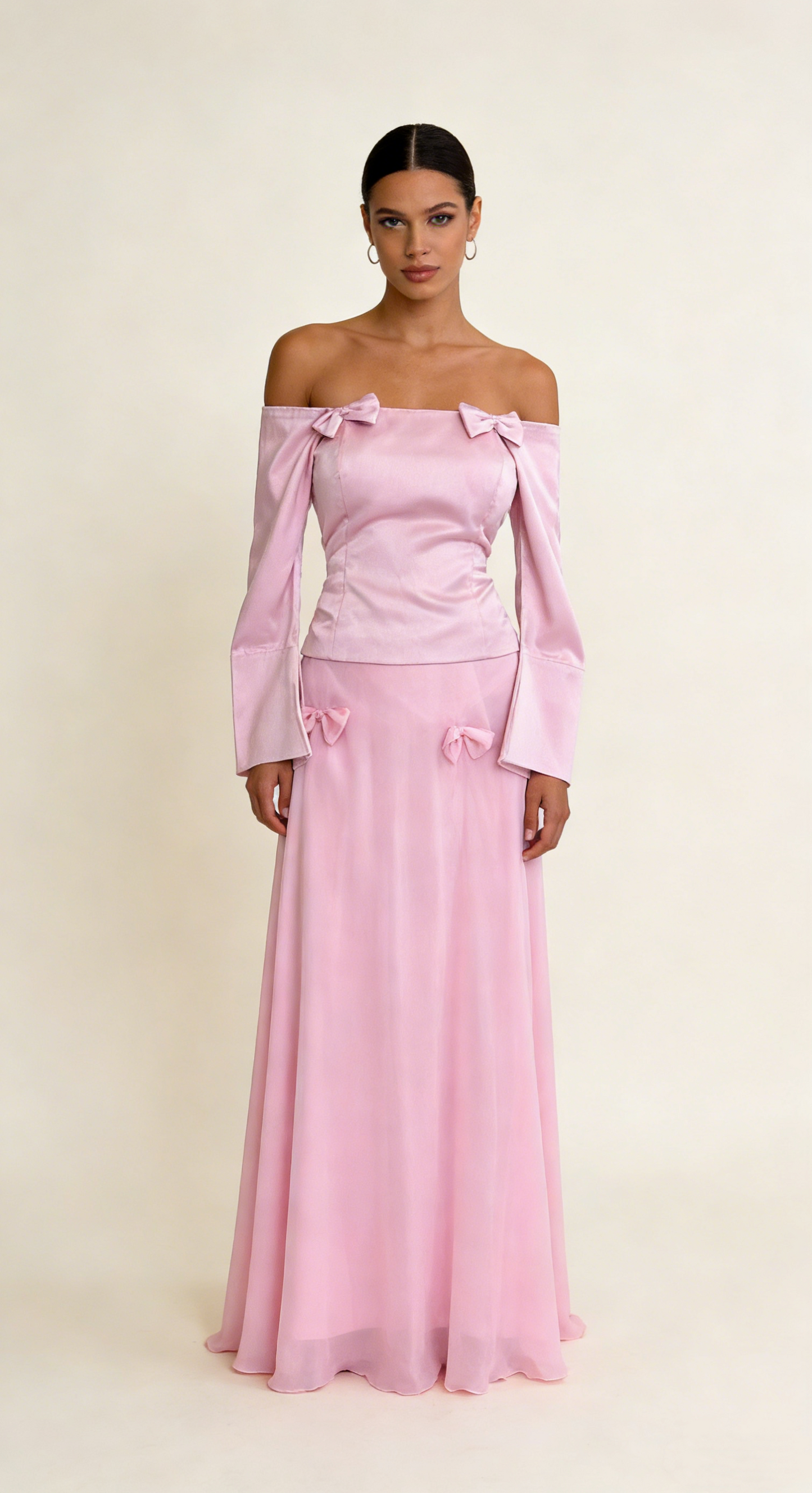 Elegantes, schulterfreies, langes Etuikleid in Rosa für festliche Anlässe, auch ideal als Geburtstags- oder Abschlussballkleid, D2982