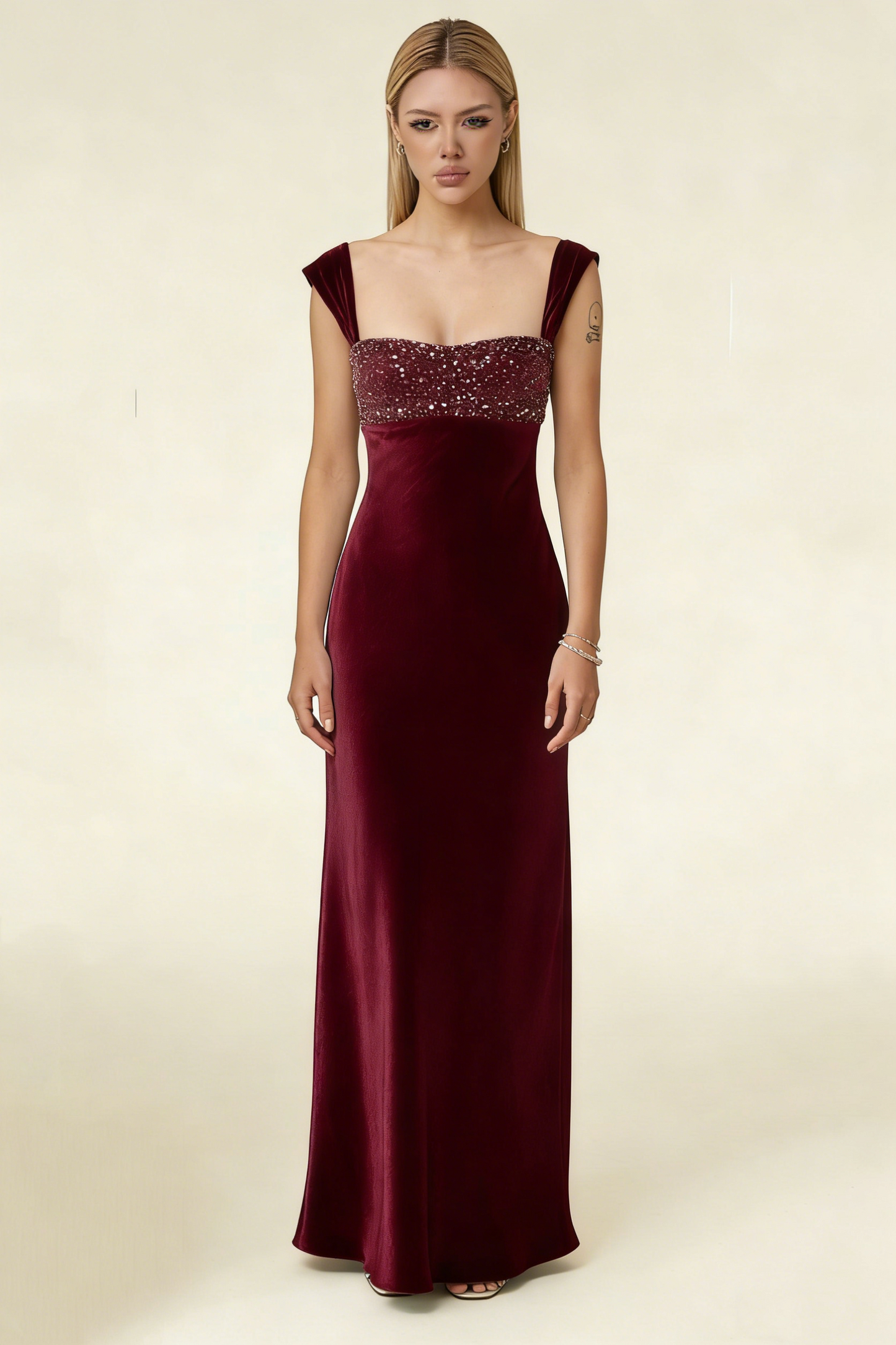 Robe de bal brillante à paillettes et col en cœur, robe de soirée sirène, robe de gala, robe de fête d'anniversaire, D3415