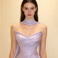 Elegantes Ballkleid V-Ausschnitt Plissee Meerjungfrau Abendkleid Galakleid D3060