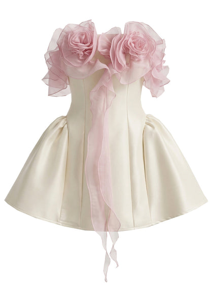 Stunning Homecoming Dress Off the Shoulder Flower Soutache Back to School Outfits Party Dress D7916