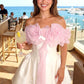 Stunning Homecoming Dress Off the Shoulder Flower Soutache Back to School Outfits Party Dress D7916