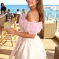 Stunning Homecoming Dress Off the Shoulder Flower Soutache Back to School Outfits Party Dress D7916