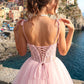 Stunning Homecoming Dress Spaghetti Strap Applique Sequins A-Line Back to School Outfits Party Dress D7904